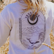 Load image into Gallery viewer, "Whale Under Moon" Unisex White Sweatshirt