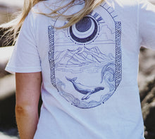 Load image into Gallery viewer, "Whale Under Moon" Short-Sleeve Unisex White T-Shirt