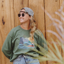 Load image into Gallery viewer, Surfing Under Sunset Long Sleeve Shirt